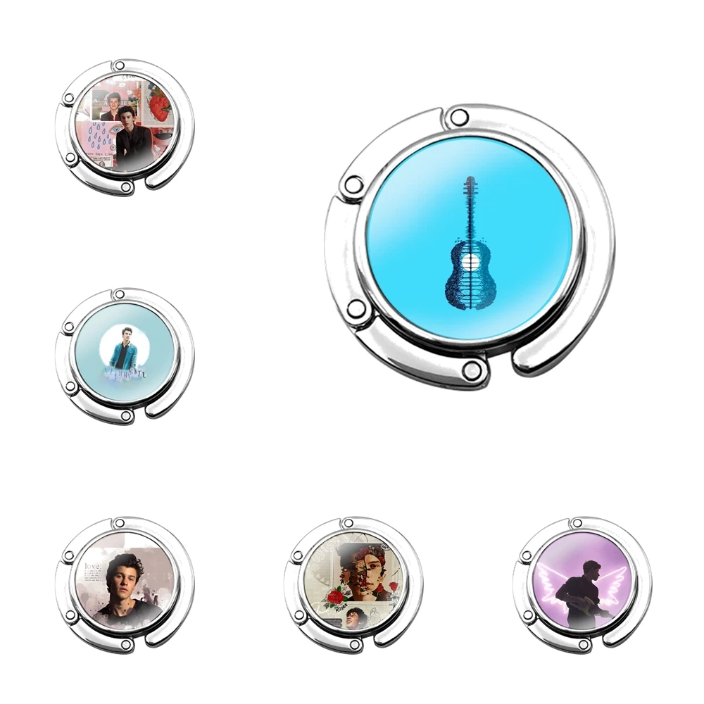 

Cartoon Funny Foldable Purse Hook for Women's Table Handbag Storage Folding Decor Table Hook Hit pop singer Shawn Mendes Magcon