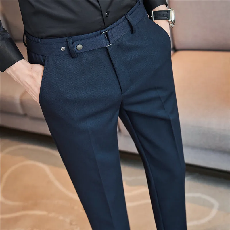 

2023 Brand Clothing Men Spring High Quality Leisure Suit Trousers/Male Slim Fit All Match Formal Wear Office Trousers Straight