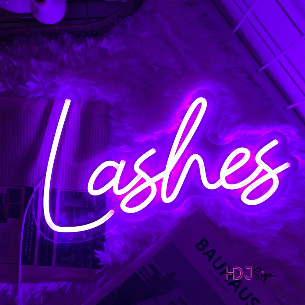 Neon Sign Salon Lashes Neon Sign For Beauty Room Party Atmosphere Light Glowing Signs LED Neon Lights Room Beauty Salon Shop Wall Decor