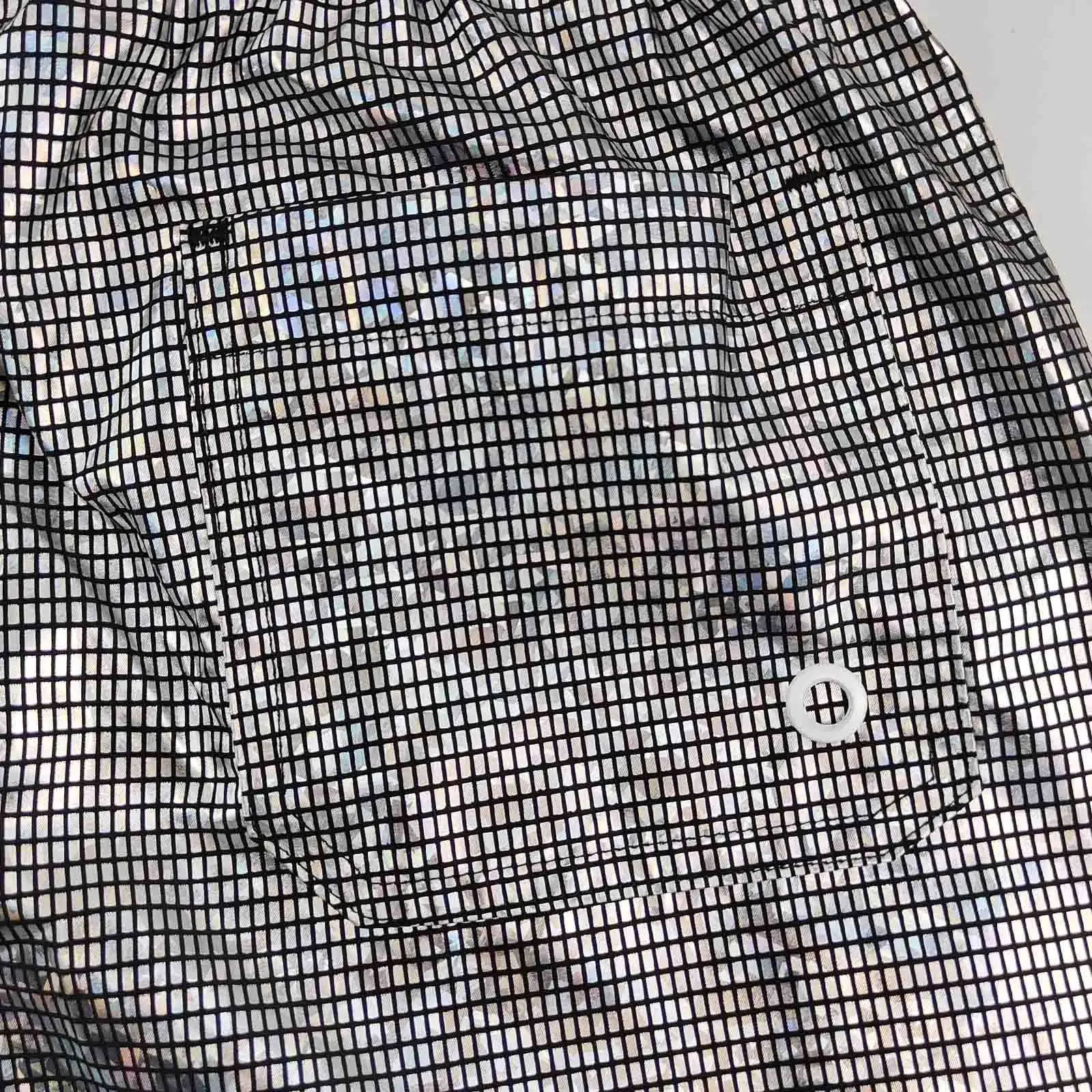 150g Mens Summer Beach Shorts Plus Size Glittering Swimming Boxer Underpants 100% Polyester Solid Plaid String Board Short 4