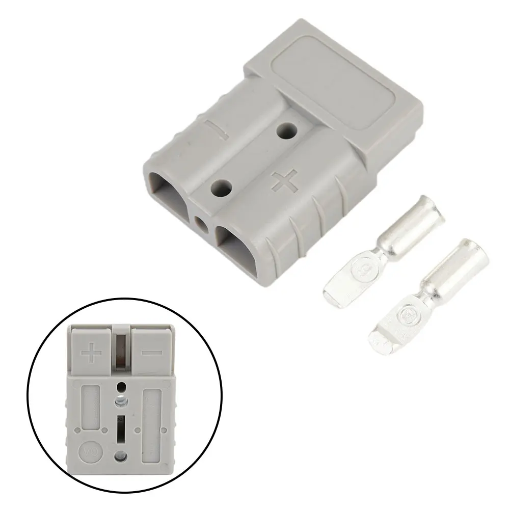 Trailer Battery Power Quick Connector 50A/600V Charging Plug Kit  48x37mmx16mm 50Amp Connector M8 Fuse 10A