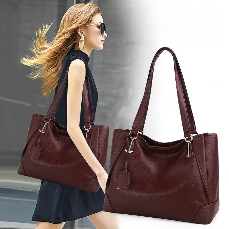 Trending Fashion Genuine Leather Women'S Handbag - Ladies Large Capacity Designer Big Tote Bags