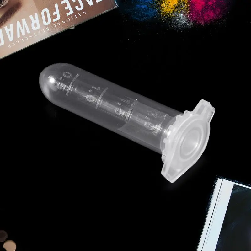 100Pcs 2ml Clear Plastic Vials Container Centrifuge Tubes Vials Sample Lab Container M17F