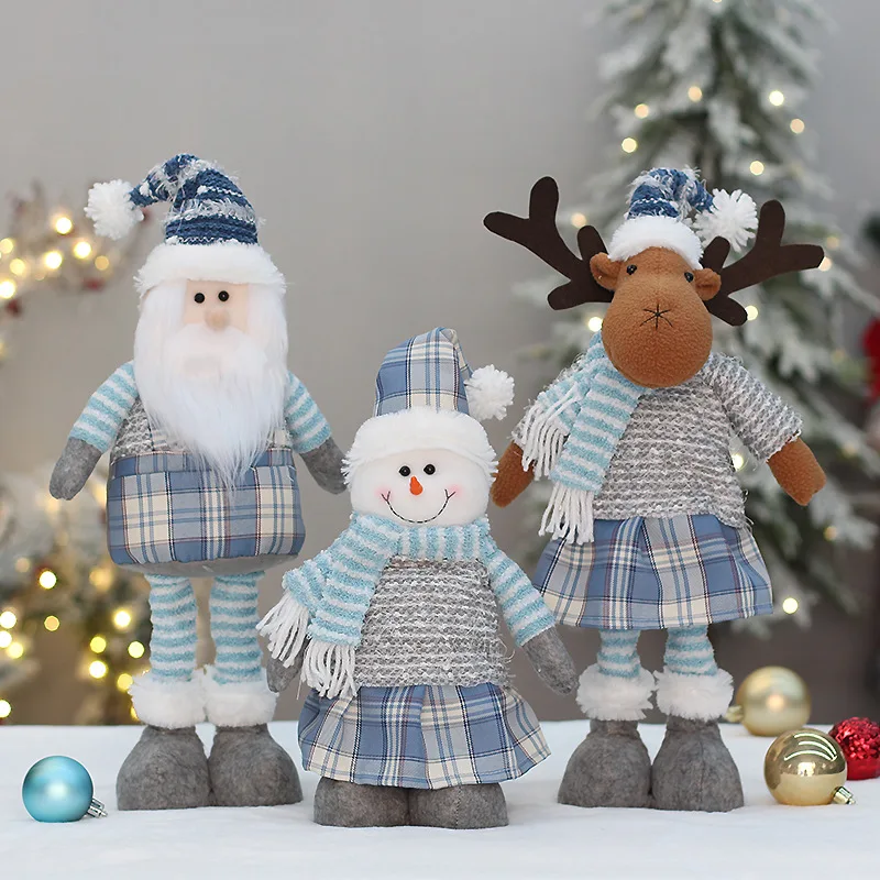 

Christmas Doll Stretchable Long Legs Noel Doll Santa Claus Snowman Elk Table Decor Merry Christmas Feliz Navidad Gift Kids Favor