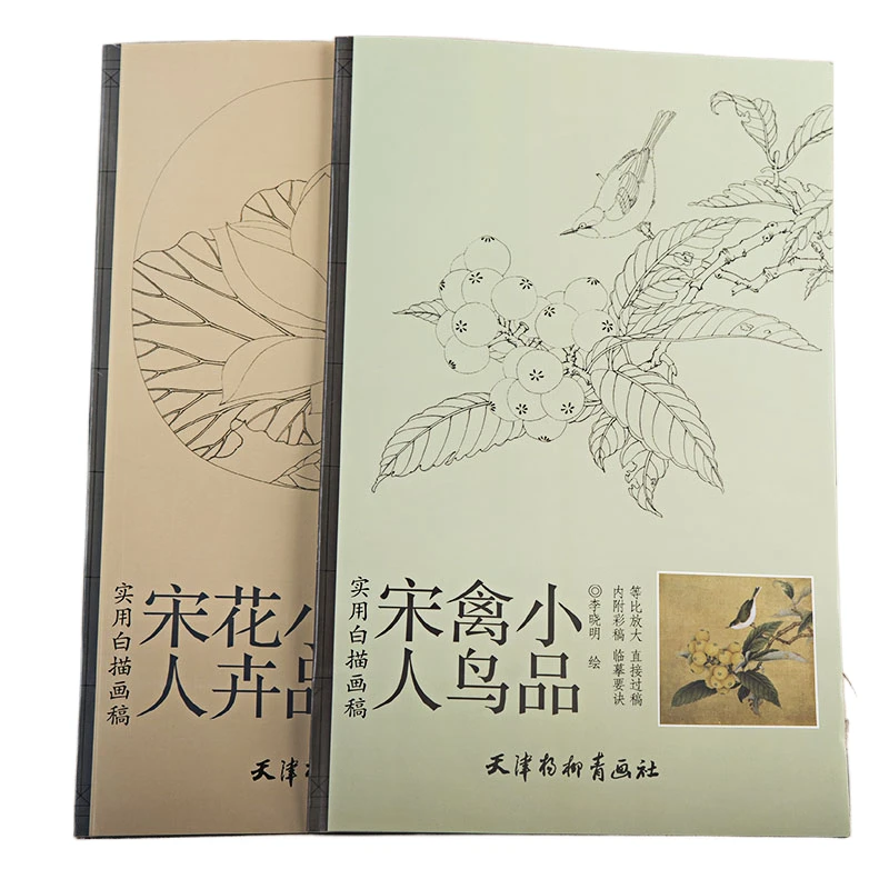 Bird Flower Practical Line Drawing Book Traditional Chinese Painting Hand-painted Coloring Copying Book Picture Enlarged Version traditional chinese painting copying book meticulous painting line drawing manuscript beginner flower fish insect line draft set