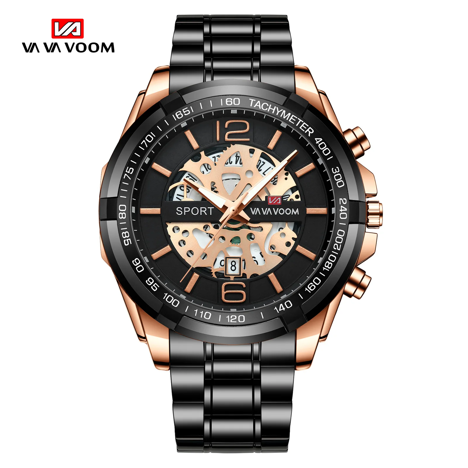Luxury Waterproof Business Fashion Gold Watch for Men Stainless Steel Golden Black Male Wristwatches Relogio Masculino