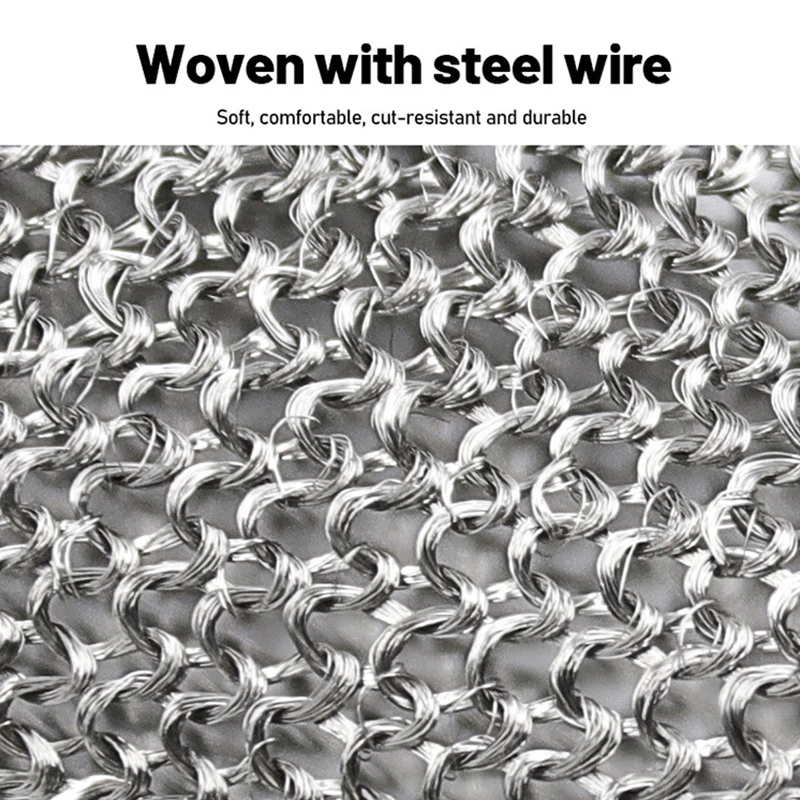 Metal Glove Stainless Steel Glove Stainless Steel Glove Cut Resistant Metal Mesh Chainmail Glove for Meat Cutting Chainsaw Work 5