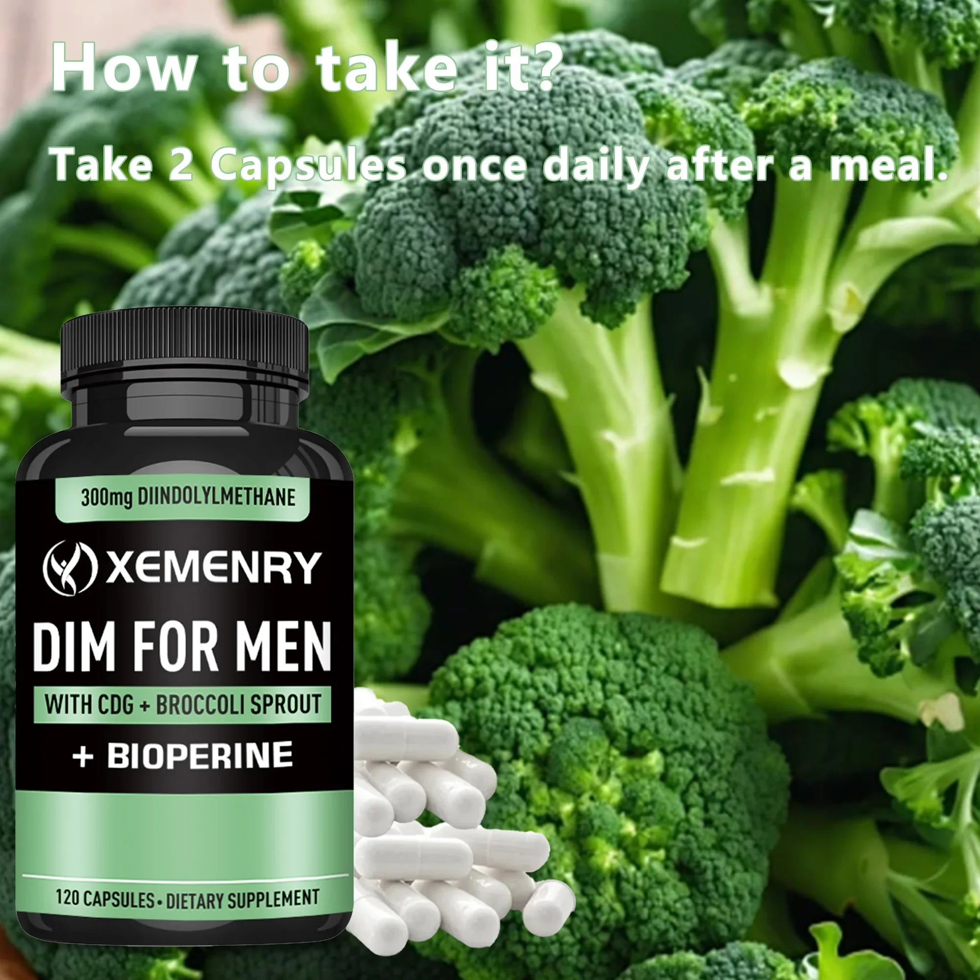 DIM for Men Capsules-Balance Hormones, Boost Metabolism, and Increase Muscle Mass-120 Capsules