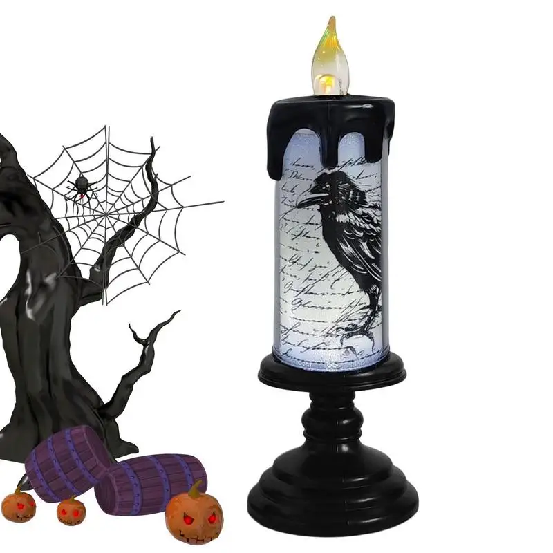 

Halloween Battery Operated Candles Flickering LED Halloween Lights Candles Retro Style Acrylic Desktop Lights Battery Powered