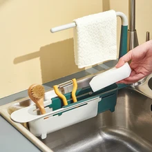 

Telescopic Sink Shelf Kitchen Sinks Organizer Soap Sponge Holder Sink Drain Rack Storage Basket Kitchen Gadgets Accessories Tool