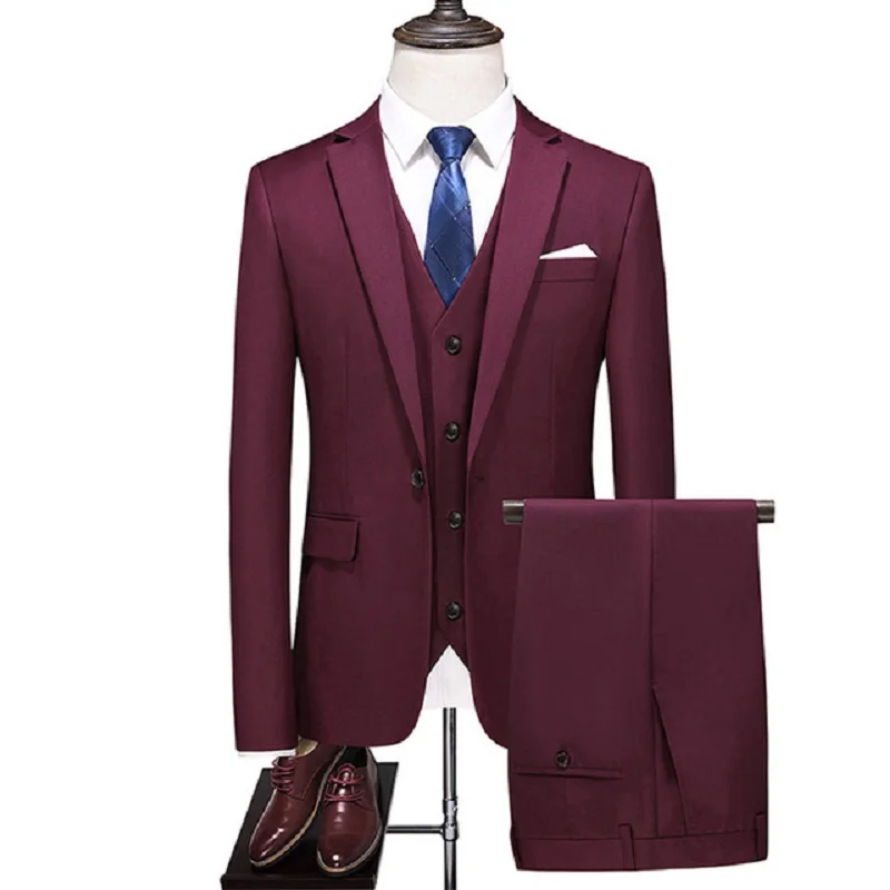 Men suits Wedding Suit For Men Best man's Three Peices Suit (Jacket+Pants+vest) Custom made Black Suit