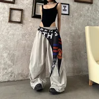 Women's Y2K Style Wide Leg Cargo Pants Cross-layer Straps Design Casual Hip Hop Dance Streetwear Trousers - Image 5