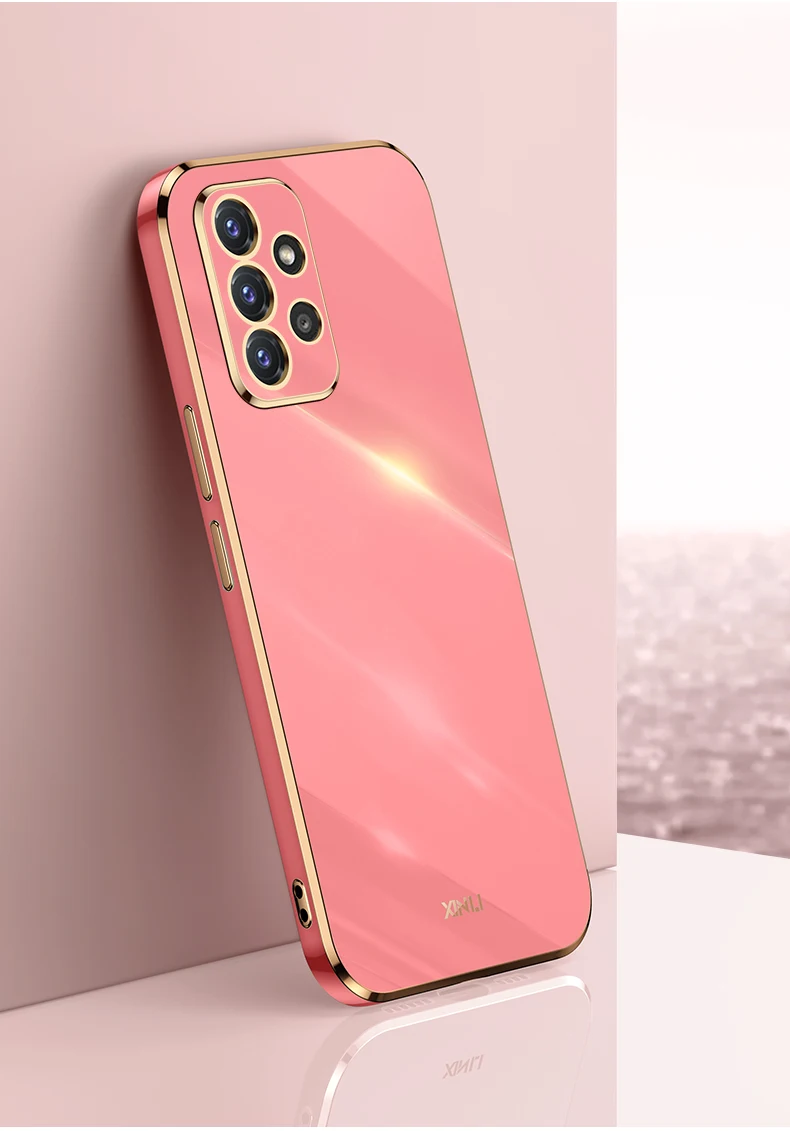 Coque de téléphone Samsung Galaxy A22 A12 A22S A32 A52 A72 A51 A71 M12 M22 A, étui souple scintillant carré de luxe plaqué Laser 3D_voghion.com