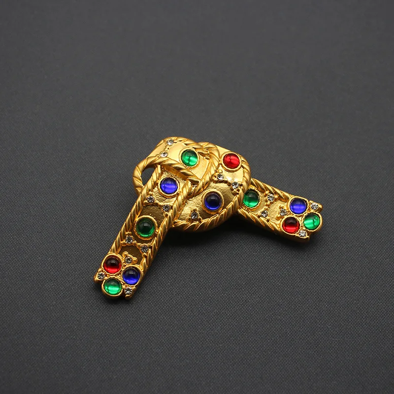 

vintage color glass bow brooch Christmas gift corsage pin accessories girlfriend gift