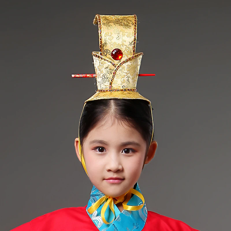 

Children's Ancient Costume Headdress Men's Crown Cap Han Chinese Clothing Accessories Prop