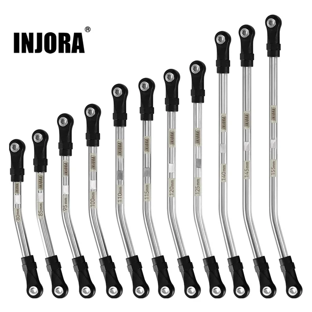 INJORA Stainless Steel High Clearance Links with Rod Ends for 1/10 RC Crawler Car TRX4 SCX10 II SCX10 III VS4-10