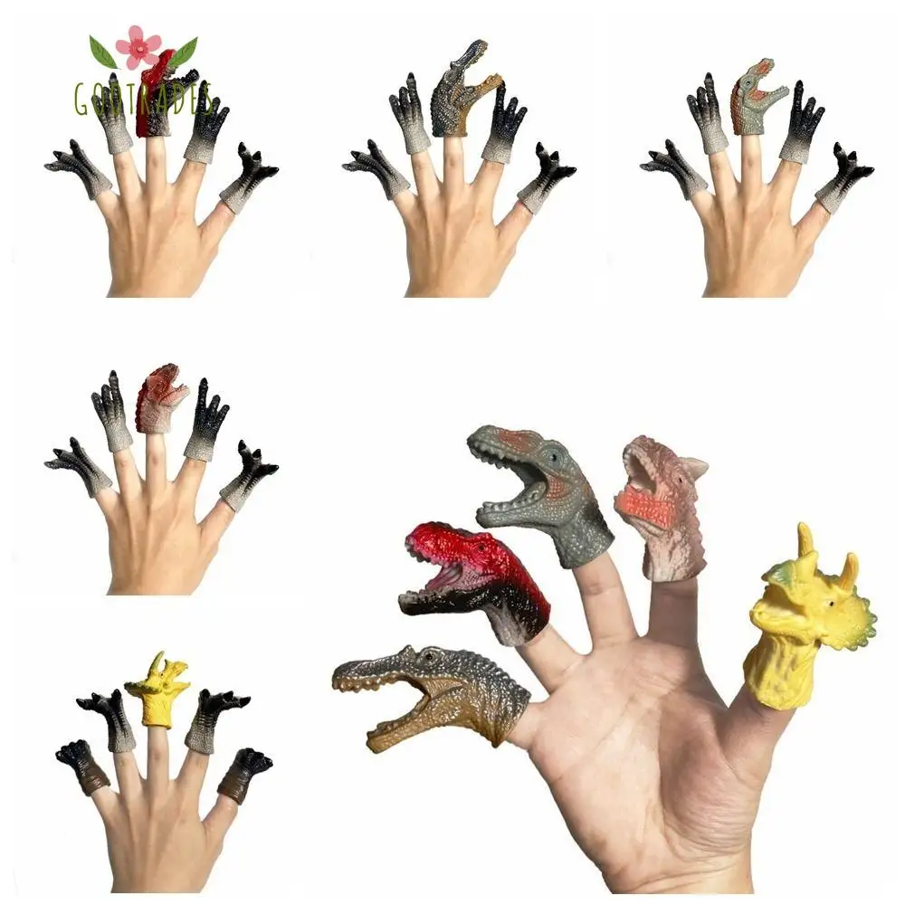 

5pcs Cartoon Dinosaur Dinosaur Finger Puppet Toys Hand Puppets Finger Doll Dinosaur Head Hand Puppet Colorful Funky