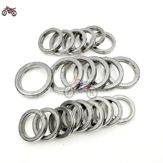 5 Pcs Muffler Exhaust Pipe Gasket for GY6 70 CG125 49cc 50cc 60cc 70cc 80cc 110cc 150cc 125cc Scooter Bike ATV Moped Motorcycle