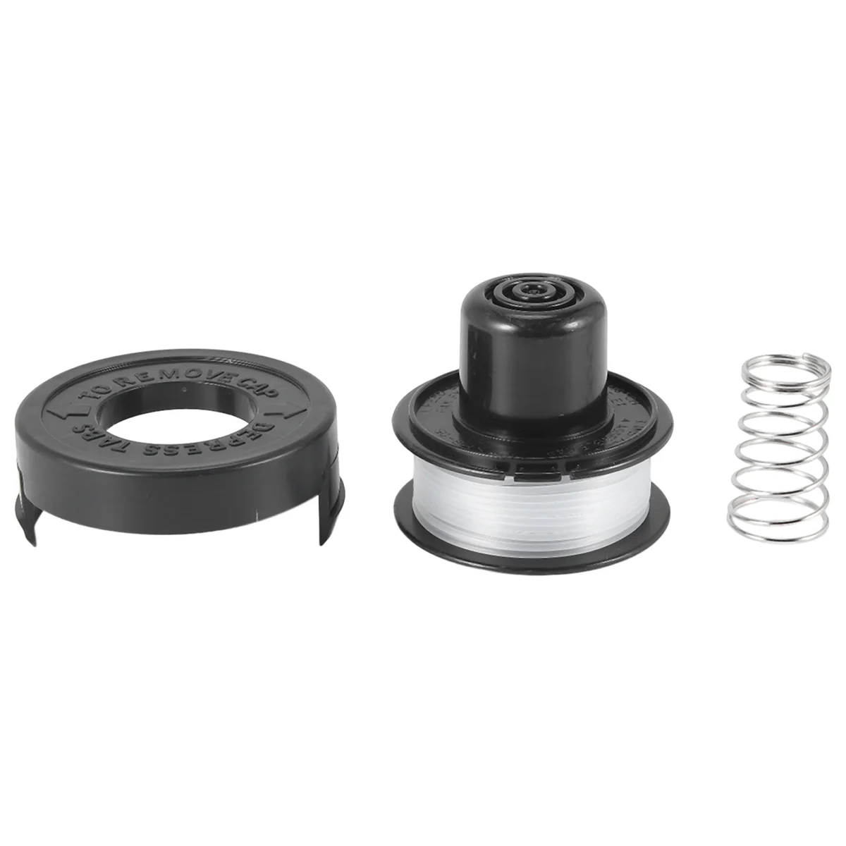 

RS-136 Replacement String Trimmer Spool Line for BLACK+DECKER ST4000 ST4500 (1 Spool, 1 Cap and 1 Spring)