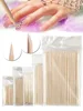 100Pcs/Lot Orange Nail Art Wood Sticks Double Sided Cuticle Pusher Rhinestones Picker Bead Pusher Manicure Pedicure Care Tool #& 3