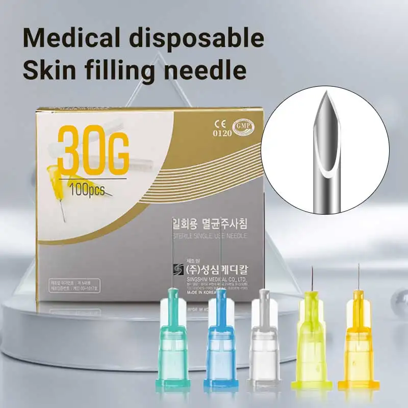 메조 나노 캐뉼라 페이셜 스킨 도구, 일회용 멸균 초극세사 뷰티 메조, 30G, 32G, 34G, 4mm, 6mm, 13mm, 25mm