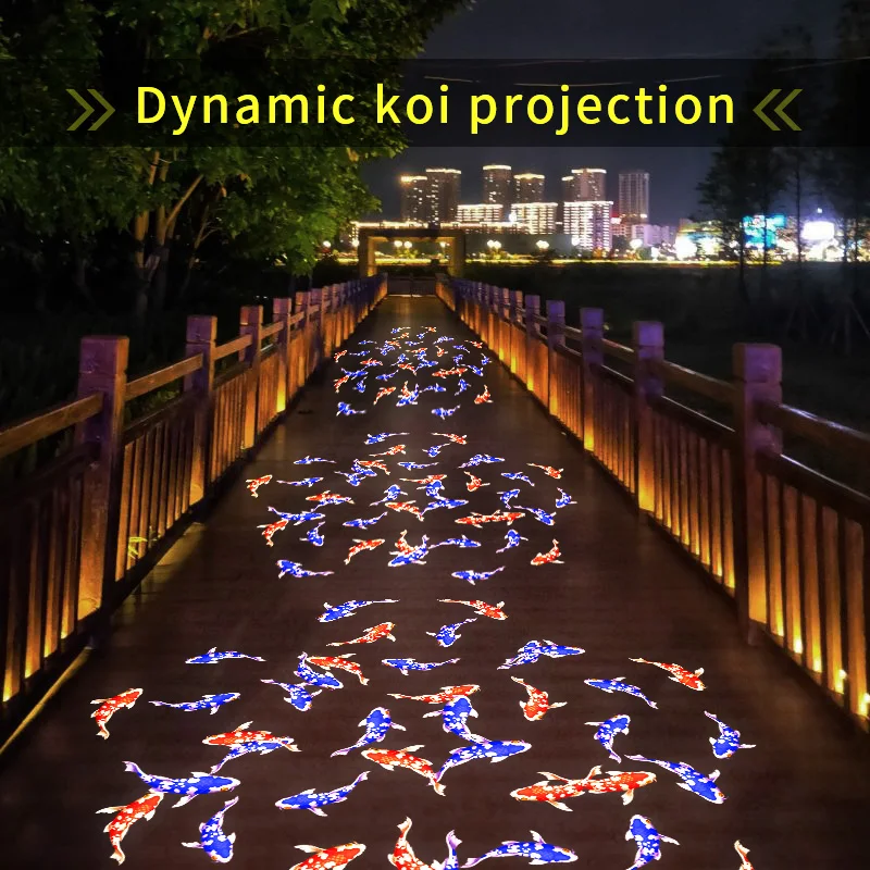 Dynamic special effects projection lights Outdoor park lighting ground atmosphere custom fish logo door head spotlights 2