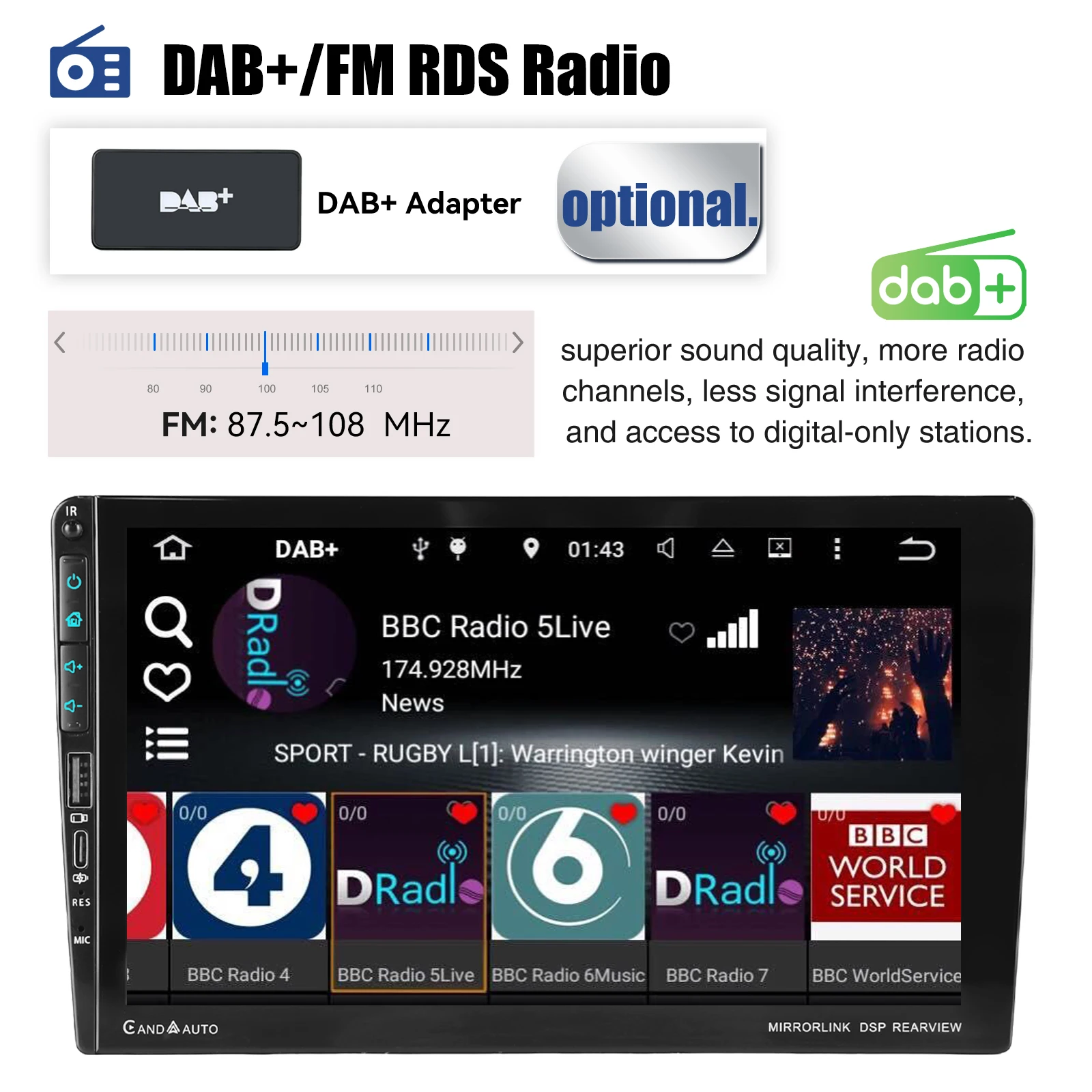 Autoradio ESSGOO Android 15 9/13.3 Zoll 4+64G/6+128G Für VW Polo 6R 6C 2009-2017 mit Wireless CarPlay Android Auto GPS Navigation WIFI Bluetooth RDS FM Touchscreen Mirror Link 2+64G Lenkradsteuerung – Detail 12