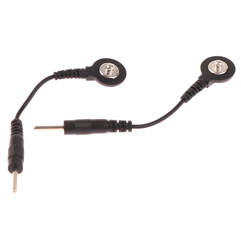 

2Pcs Electrode Lead Wire Connecting Cables Plug 2.0mm Snap 3.5mm Male connector cable Use For Massage Machine Device