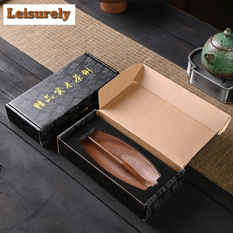Zen Walnut Wood Tea Scoop Black Sandalwood Tea Leaf Container Shovel Chahe Household Awakening Tea Ladle Tea Items Accessories