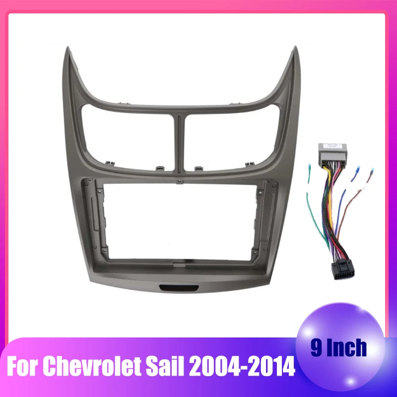 

9-дюймовый автомобильный радиоприемник, 2 din, облицовка, рамка для Chevrolet Sail 2004-2014, панель, установка приборной панели, отделка, canbus, кабель питания, стерео
