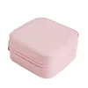 Travel Jewelry Case Jewelry Organizer Box with Two Layer Portable Small Jewelry Storage Case Accessories Holder/Pink 1