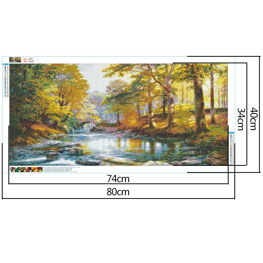 5D Full Round Diamond Painting Embroidery Mountain Scenery DIY Home Decoration