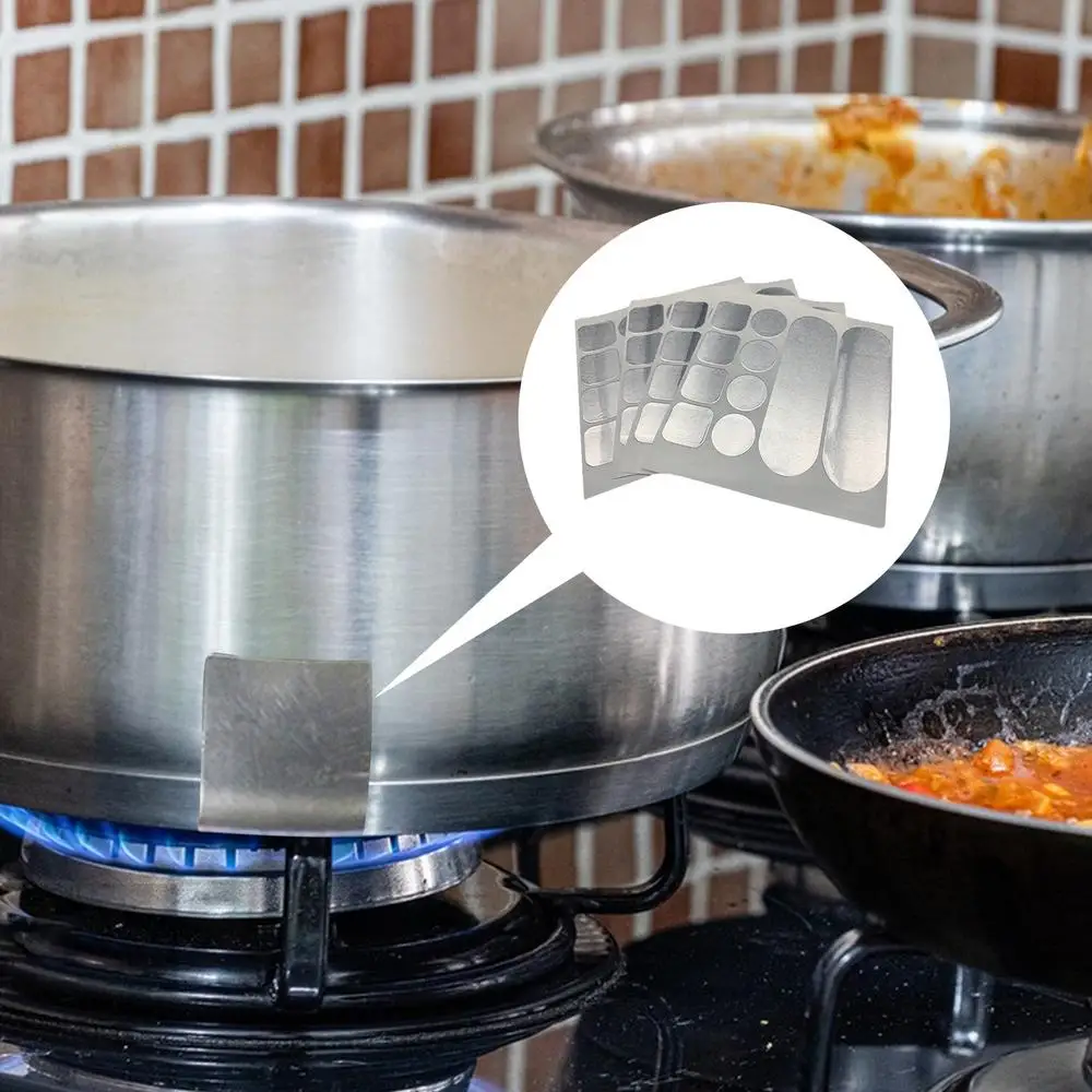Description Picture 4 of itemPot Metal Aluminum Foil Sticker 10pcs Pot Crack Repair Patches Waterproof Aluminum Foil Labels Cookware Maintenance Stickers For