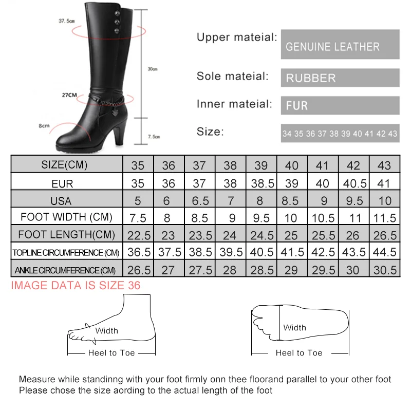 DIMANYU Winter Shoes Boots Woman High-heel Genuine Leather Women Long Boots Thick Wool Warm Dress Riding