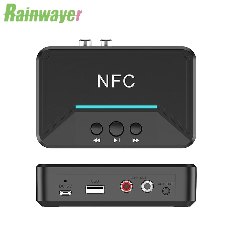 Auto Adapter NFC 5,0 Bluetooth kompatibel Lautsprecher Empfänger Adapter 3,5mm RCA AUX Musik