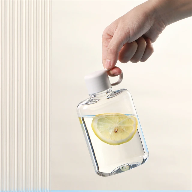 360ML Water Botlte Flat Bpa Free Sport Crystal Plastic Crystal Drinks Kettle Notebook Milk Juice Drinkware Outdoor Portable Cup 3