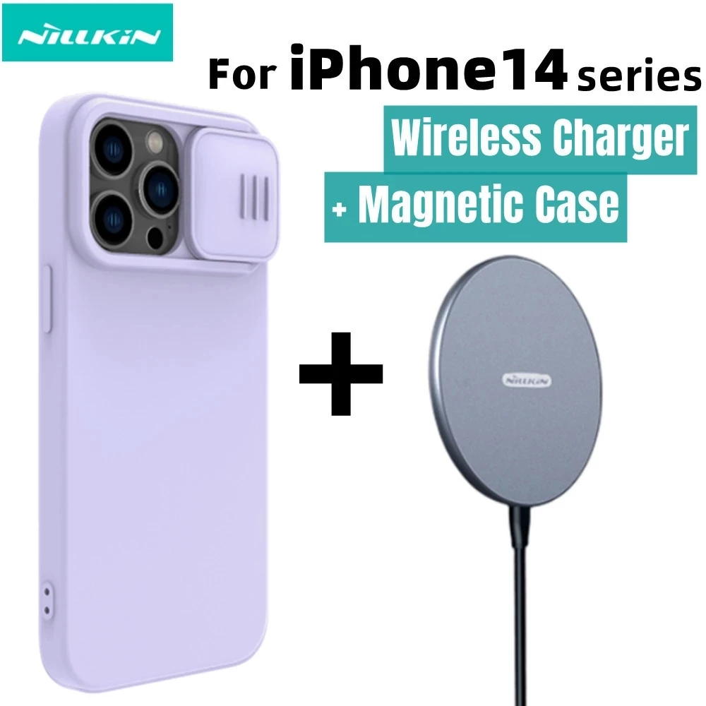 

Nillkin Magnetic Case For iPhone 14 Pro Max CamShield Slide Camera Protect Privacy Back Cover For iPhone 14 Pro Wireless Charger