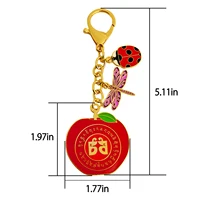 2025 Harmony Apple With Ladybug & Dragonfly Keychain w5630 2