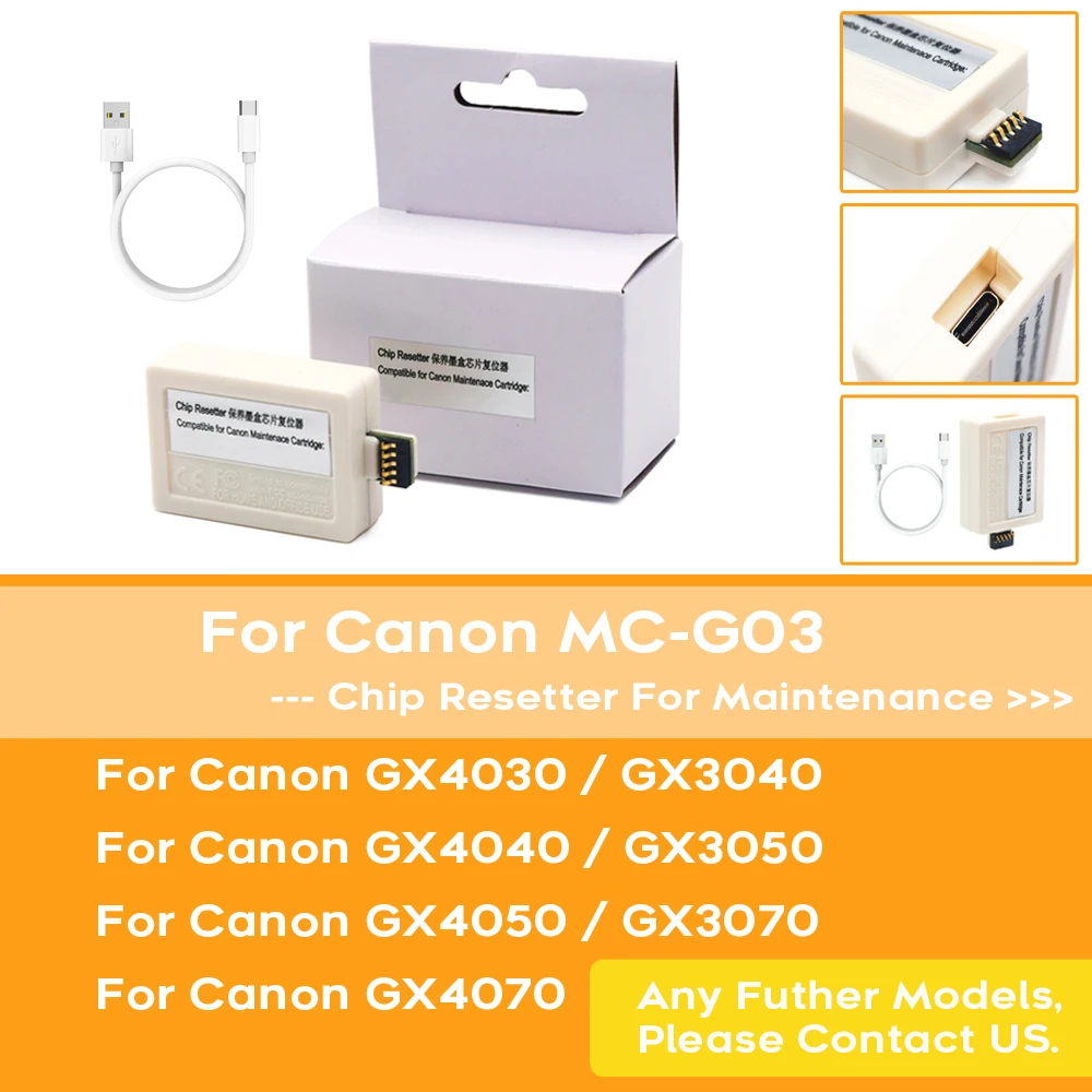 Maintenance Box Chip Resetter MC-G03 Chip Reset For Canon GX4010 GX4020 GX4030 GX4040 GX4050 GX4060 GX4070 GX4080 GX4090 GX4091 GX4092