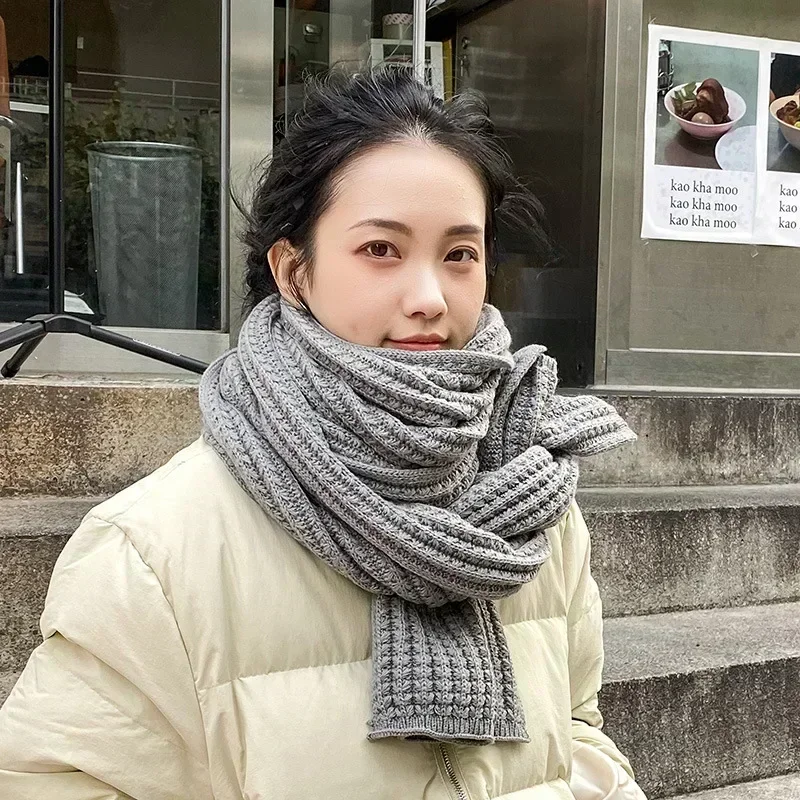Women\'s Warm Winter Knitted Scarf Unisex Thick Chunky Scarves Hand Made Harajuku Style Autumn Shawl Wrap Neck Warmer Pashmina