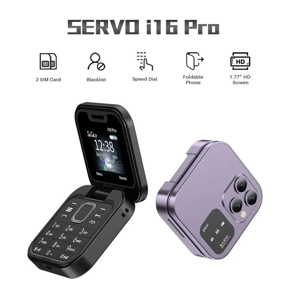 I16pro 플립 폰, FliIO14, I17pro, F15mini, 어린이 학생 휴대폰 플립 용량, 높은 접이식 전화 카드 배터리, 1000m U3S5