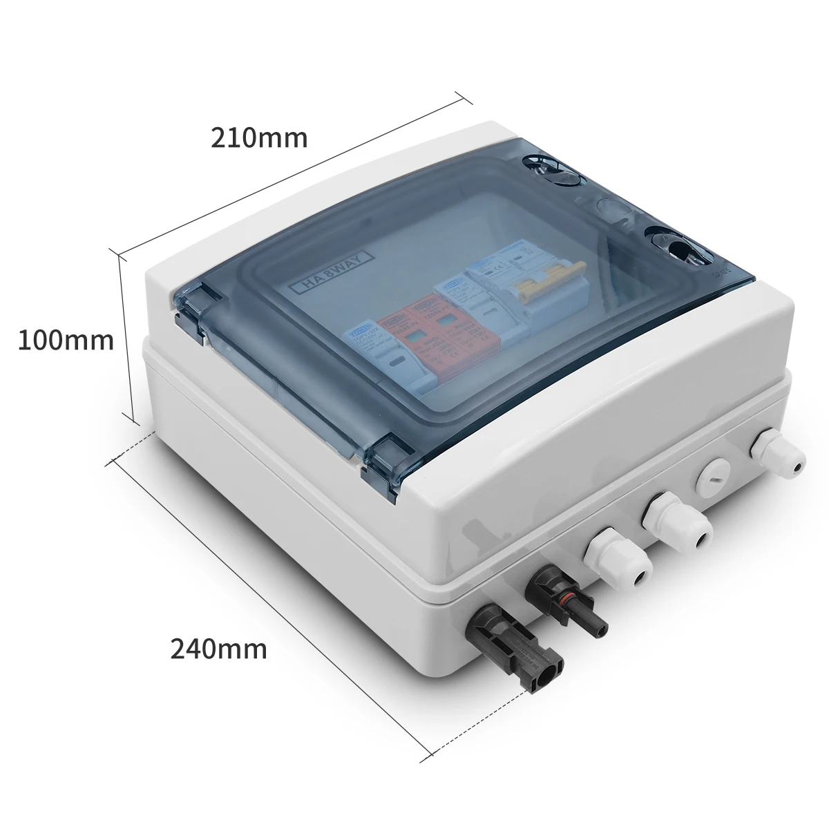 Solar photovoltaic PV Combiner Box With Lightning Protection 1 input 1 out DC 600V Fuse MCB SPD Waterproof Box IP65 images - 6