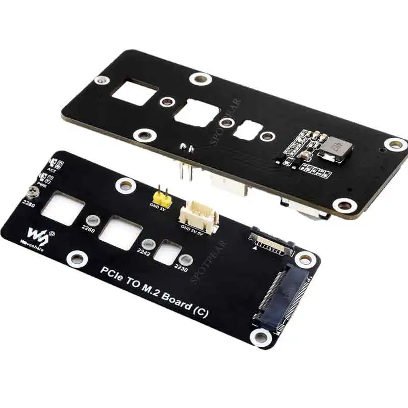 Pi5-PCIe-2280-2242-2230 HAT 라즈베리 파이 5 PCIe-M.2 NVMe SSD 어댑터 보드 C