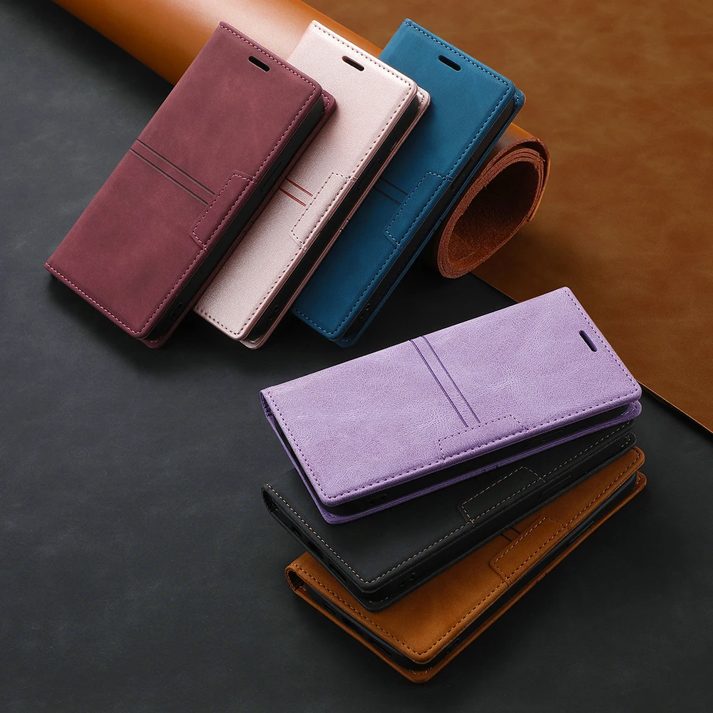 Wallet Leather Anti-fall Case For Sony Xperia 1 ii 2 5 8 10 iii Phone Cover For iPhone SE 6 6S 7 8 X XR XS 11 12 13 Pro Max