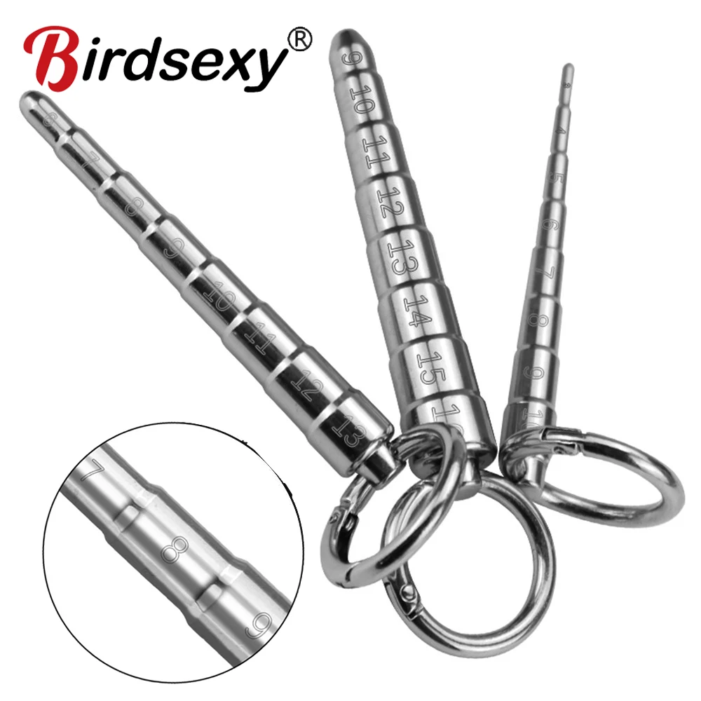 Male Stainless Steel Urethral Plug Urethral Dil Sounding Penis Plug Urethra Stimulate Dilator Masturbation Rod Sex Toys for Men penis sex toys