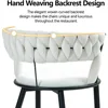 Velvet Dining Chairs Set of 2, Modern Upholstered Woven Dining Chairs with Curved Backrest,  Dining Room Accent Chairs 4
