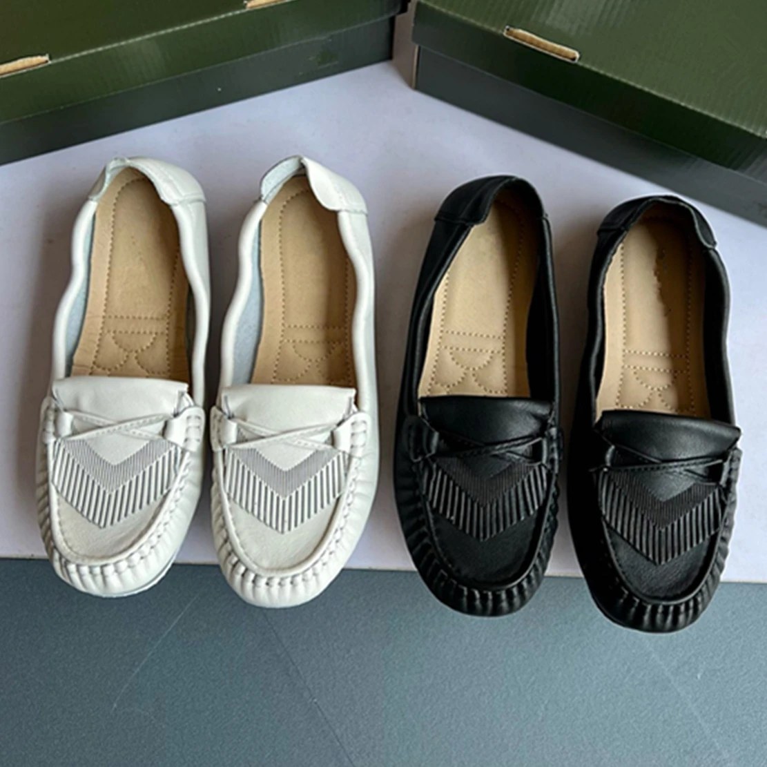 

Maxdutti Genuine Leather Super Soft Slip-On Loafers Women Tassles Casual Shoes Woman Women Shoes Women Flat Shoes