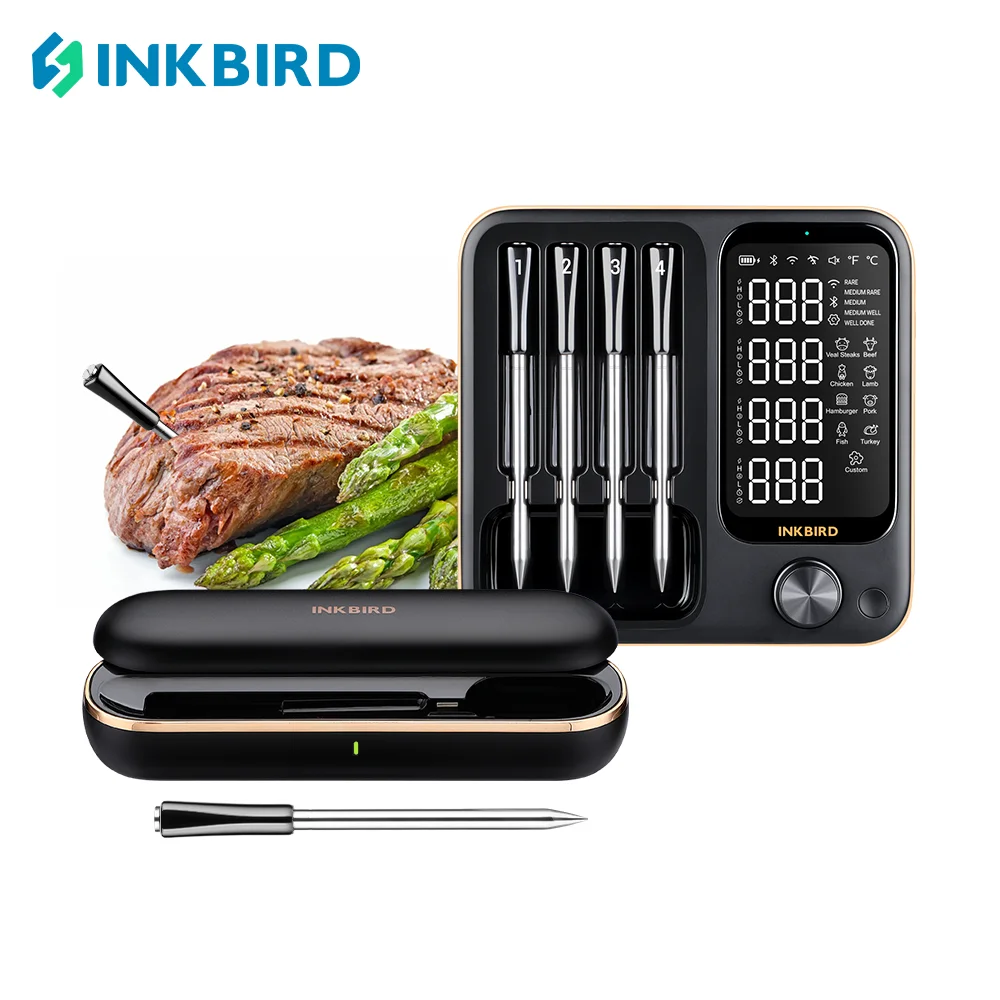 IKBIRD เครื่องวัดอุณหภูมิเนื้อไร้สายอย่างแท้จริง 2 ประเภทเครื่องวัดอุณหภูมิอาหารดิจิตอลกันน้ําสําหรับตุรกีเนื้อ Rotisserie เตาย่างบาร์บีคิว 1
