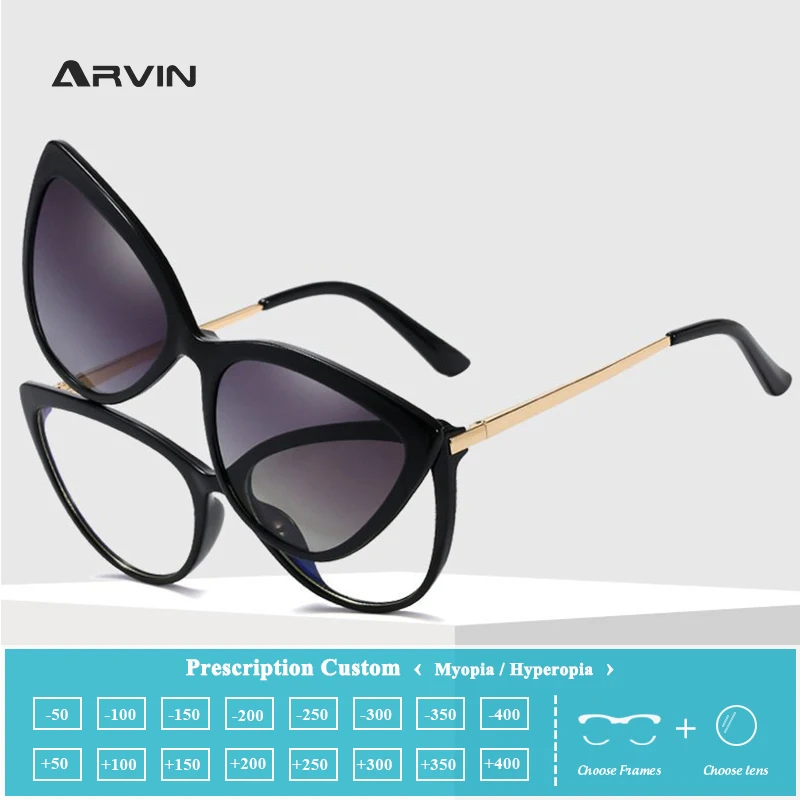 Women In Cat Eye Myopia Prescription Glasses New Fashion