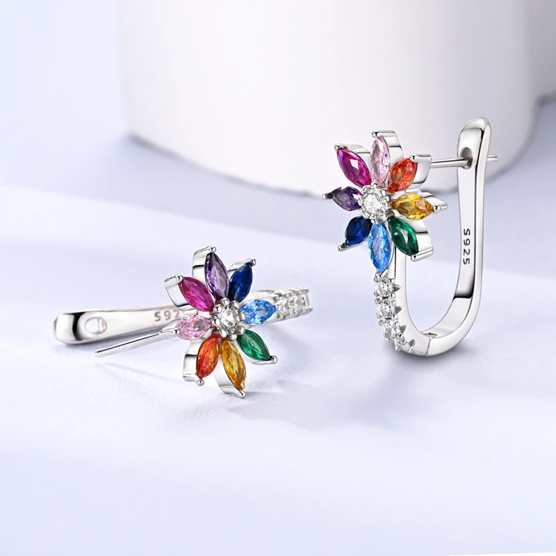 925 Sterling Silver Hoop Earrings Large Round Simple Zirconia Drop Earrings for Women Girl Party Birthday Wedding Jewelry Gifts